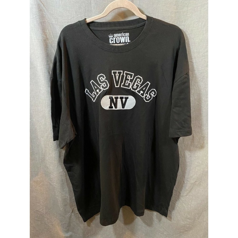 Las Vegas NV Shirt Adult 2XL‎ Black Crown America Embroidered Pullover Tee Mens